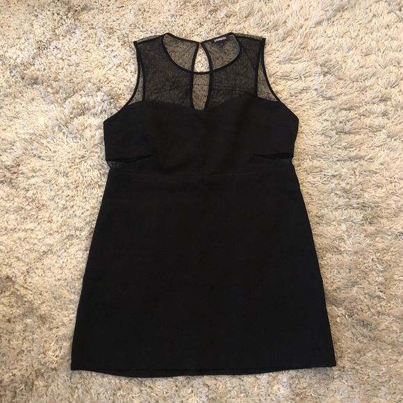 Express Dresses & Skirts - Express Black Sleeveless Mesh Cut Out Formal Mini Dress Plus Size 18